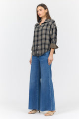 Adrianna Shirt Midnight Lecture Plaid view 3