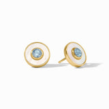 Colette Circle Studs in Chalcedony Blue