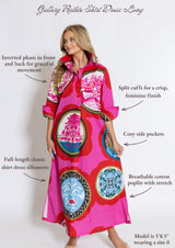 Ruthie Long Shirt Dress in Gallery by House of MBR, front view with feature callouts