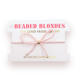 Pink Pearl Beaded Bow Bracelet by Beaded Blondes