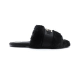 Solei Sea Hanni Black Belted Fur Clog