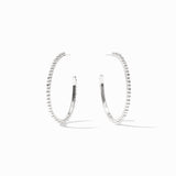 Colette Bead Hoops in Silver view 2