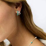 Hydra Triple Hoops in Turquoise Blue view 2