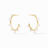Hydra Stone Hoops in Pearl by Julie Vos