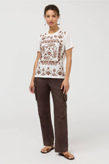 Jaden Crew Neck Tee in White view 3
