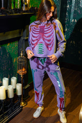 Queen of Sparkles - Purple Multi Skeleton Jogger