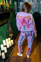 Queen of Sparkles - Purple Multi Skeleton Jogger