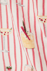 P.J. Salvage Martinis & Mistletoe Cocktail Print Flannel Pajama Shorts in Lipstick (print swatch)