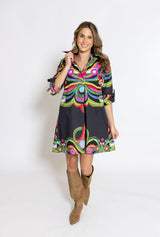 Ruthie Short Shirt Dress in Merriweather by House of MBR, front view