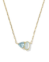Tatum March Short Pendant Necklace in Light Blue Mix