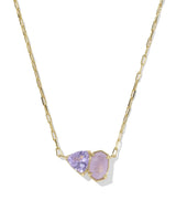 Tatum February Short Pendant Necklace in Purple Mix