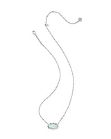 Elisa Scallop Frame Silver Short Pendant Necklace in Sea Green Chrysocolla view 2