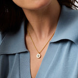 Colette Circle Delicate Necklace in Chalcedony Blue view 2