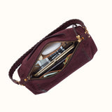 Darcy Shoulder Bag in Dark Cherry Suede by HOBO