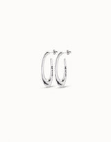 Uno De 50 - Sterling Silver-plated Oval Hoops