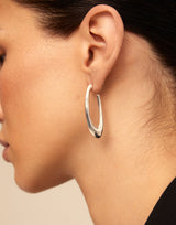 Uno De 50 - Sterling Silver-plated Oval Hoops