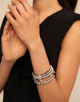 Uno De 50 - Leather and Sterling Silver-plated Bracelet