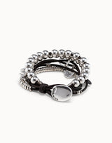 Uno De 50 - Leather and Sterling Silver-plated Bracelet