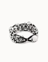 Uno De 50 - Sterling Silver-plated Wide Leather Bracelet