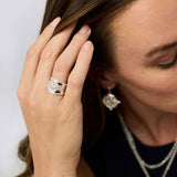 Coin Crest Ring in Cubic Zirconia view 2