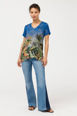 Janie Favorite Drape Tee in Meghan Scarf view 3