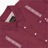 Guayabera Libre in Maroon view 3
