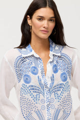 Relaxed Button Down Shirt in White view 3