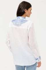 Relaxed Button Down Shirt in White view 4