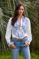 Relaxed Button Down Shirt in White view 5
