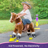 Ponycycle - Ride-on Brown Horse | Plush Animal Riding Pony