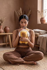 Vibe the Capybara Fuzzie Plush Tumbler, lifestyle