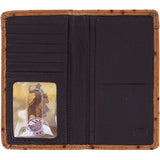 Ostrich Print Checkbook Wallet in Peanut, view 2