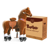 Ponycycle - Ride-on Brown Horse | Plush Animal Riding Pony