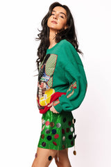 Queen of Sparkles - Green Christmas Living Room Sweatshirt