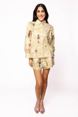 Queen of Sparkles - Gold Metallic Stripe Cocktail Serving