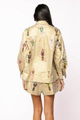 Queen of Sparkles - Gold Metallic Stripe Cocktail Serving