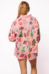 Queen of Sparkles - Light Pink & Red Stripe Christmas Icons