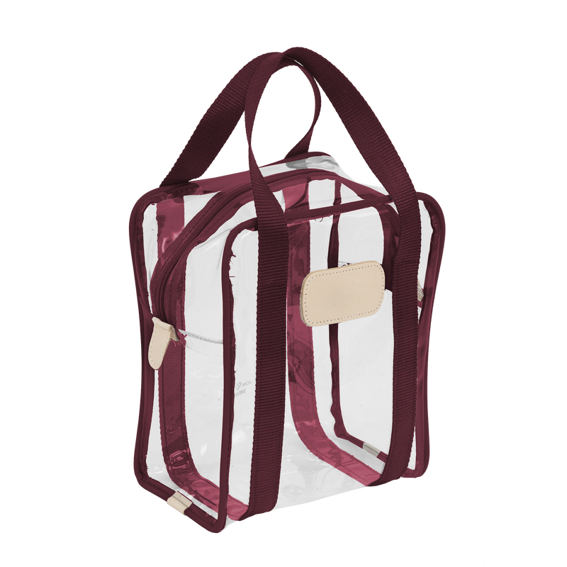 Jon Hart Design - Travel - Clear Shag Bag - Burgundy Webbing