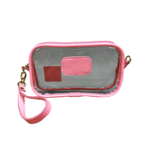 Jon Hart Design - Clear Wristlet - Hot Pink Leather