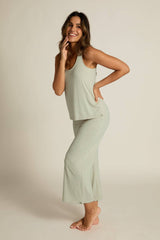 Faceplant Dreams - Wide-leg Capri Pant: Sage / Large
