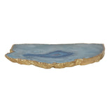 Blue Agate Slab with Gold Edge by Creative Co-op