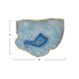 Blue Agate Slab with Gold Edge by Creative Co-op