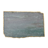 Blue Agate Slab with Gold Edge by Creative Co-op