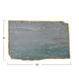 Blue Agate Slab with Gold Edge by Creative Co-op