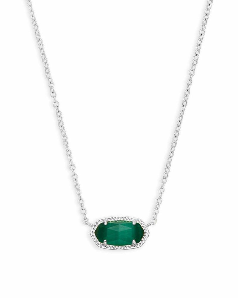 Kendra Scott - Elisa Pendant Necklace In Silver - Emerald