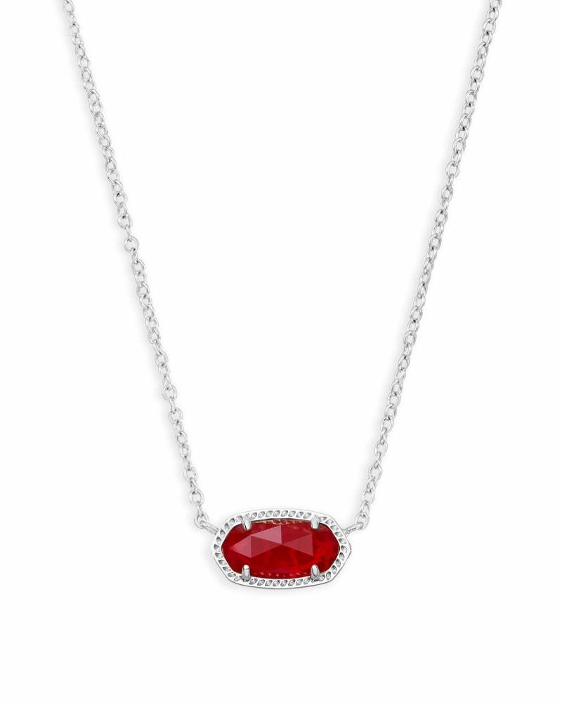 Kendra Scott - Elisa Pendant Necklace In Silver - Ruby Red