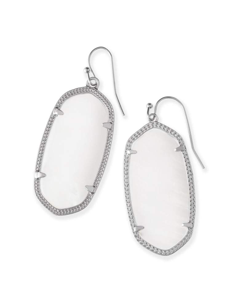 Kendra Scott - Elle Drop Earrings In Silver - White Mother