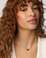 Elisa Gold Pendant Necklace in Berry Glass by Kendra Scott