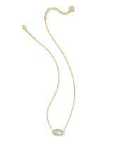Elisa Gold Pendant Necklace in Light Blue Illusion by Kendra Scott