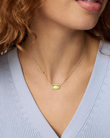 Elisa Gold Pendant Necklace in Peridot Illusion by Kendra Scott